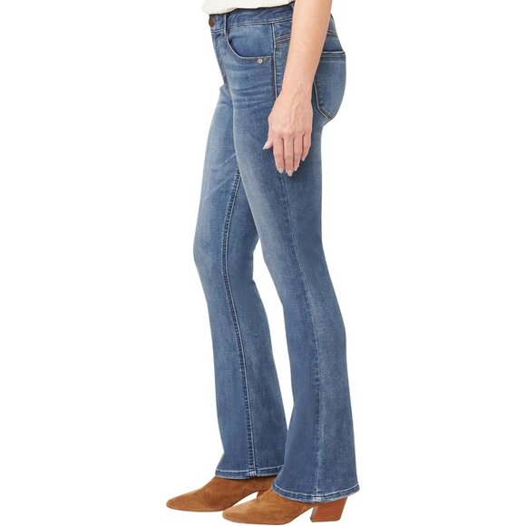 Women's Bootcut Jeans Cotton Spandex High Rise Tummy Control for Flattering Fit - Picture 2 of 4